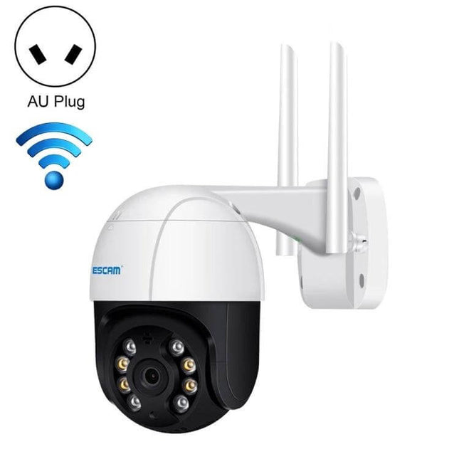 ESCAM Security Camera with AI Humanoid Detection white outdoor PTZ camera 1080P with dual antennas and night LEDs