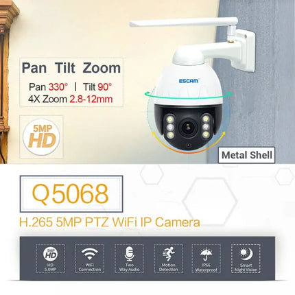 ESCAM Waterproof Outdoor IP Camera for Home Security