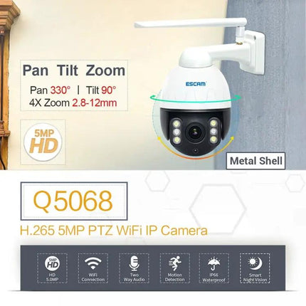 ESCAM Waterproof Outdoor IP Camera for Home Security
