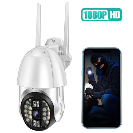 QX33 360-Degree Rotating WiFi Camera for Home Security Monitoring 1080P outdoor indoor night vision with phone alerts and two-way audio