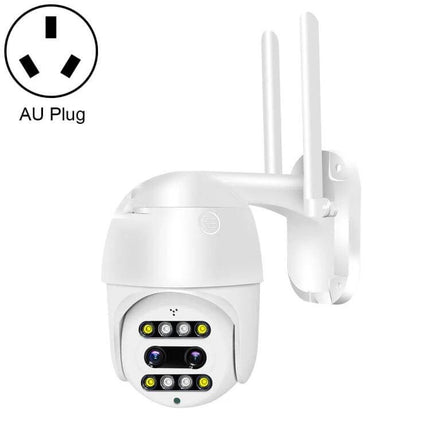 QX48 Wireless Security Camera for Home Monitoring white outdoor Wi‑Fi PTZ camera with dual antennas, 1080P, motion alerts and two‑way audio