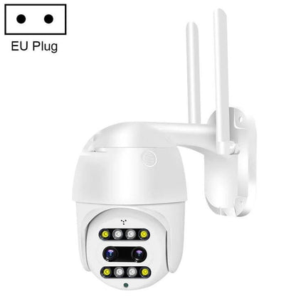 QX48 Wireless Security Camera for Home Monitoring white outdoor PTZ camera with dual antennas, 1080P, motion alerts and two-way audio