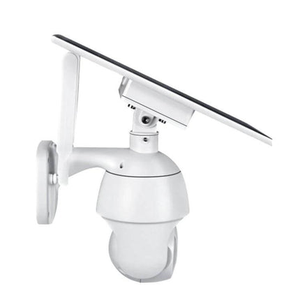 ESCAM QF480 Solar-Powered Waterproof Outdoor Security Camera wall-mounted white camera with removable solar panel and dome lens