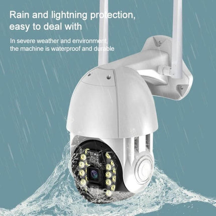 Wireless Outdoor WiFi Security Camera with Night Vision Detection - waterproof outdoor surveillance camera in rain, night vision LEDs and mobile app access