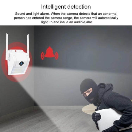 Wireless Waterproof IP Camera for Home Monitoring and Night Vision detecting intruder with alarm and spotlight for driveway and home security