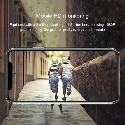 Wireless Waterproof IP Camera for Home Monitoring and Night Vision - outdoor night vision camera showing live mobile HD feed of two children running