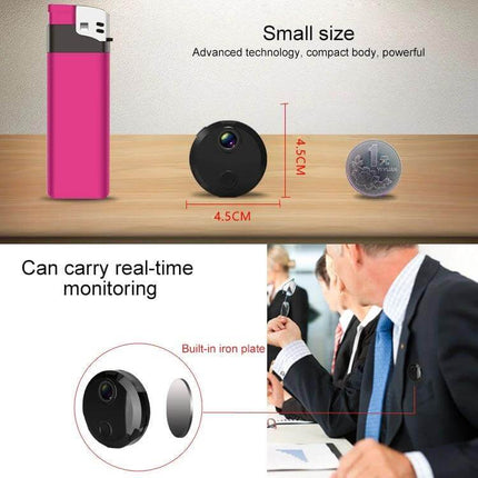 Compact HD WiFi Mini Camera for Home Surveillance with Night Vision — compact 1080P mini magnetic camera for real-time monitoring and TF card recording