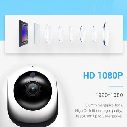 ESCAM Wireless Security Camera for Indoor Monitoring - white 1080P indoor WiFi camera with 1920x1080 HD lens and app alerts
