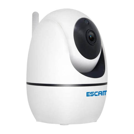 ESCAM Wireless Security Camera for Indoor Monitoring - white WiFi indoor camera with remote app, motion alerts, two-way audio