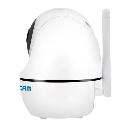 ESCAM Wireless Security Camera for Indoor Monitoring white WiFi indoor pan-tilt camera with antenna for home and office monitoring