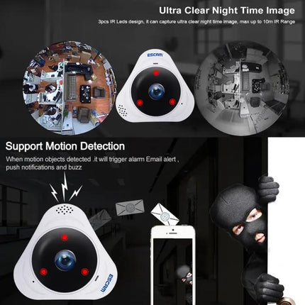 ESCAM Q8 360-Degree WiFi IP Camera for Home Security