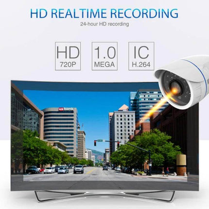 NEO Outdoor Waterproof WiFi Security Camera with Night Vision monitoring a city street in 720P HD realtime recording