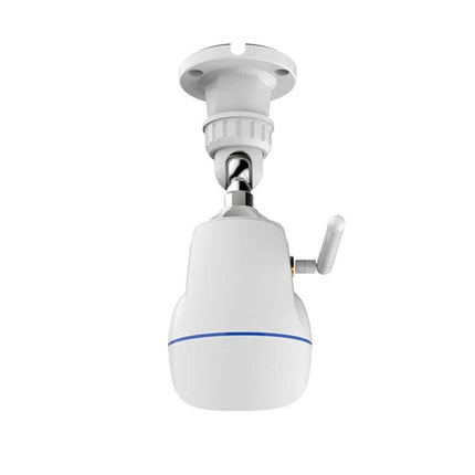Alt Tag: NEO Outdoor Waterproof WiFi Security Camera with Night Vision mounted white bullet camera showing antenna and mounting bracket, 720P night vision