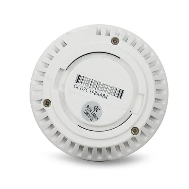 360EyeS Panoramic Camera for Mobile Monitoring at Home rear view showing barcode and mounting base