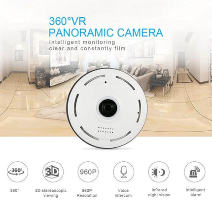 360EyeS Panoramic Camera for Mobile Monitoring at Home — 360° VR home monitoring with smartphone live feed
