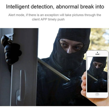360EyeS Panoramic Camera for Mobile Monitoring at Home detects intruder at door with live smartphone alert and wide-angle view