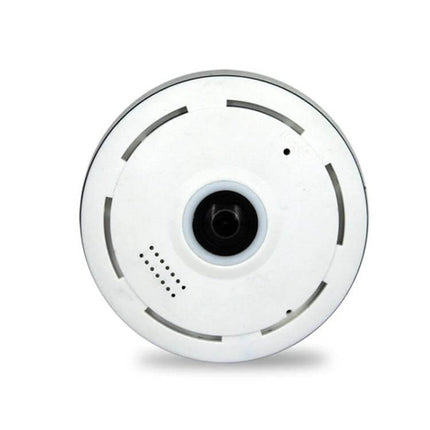 V380pro White 360-Degree Panoramic Camera for Home Monitoring — white compact 360° fisheye security camera front view