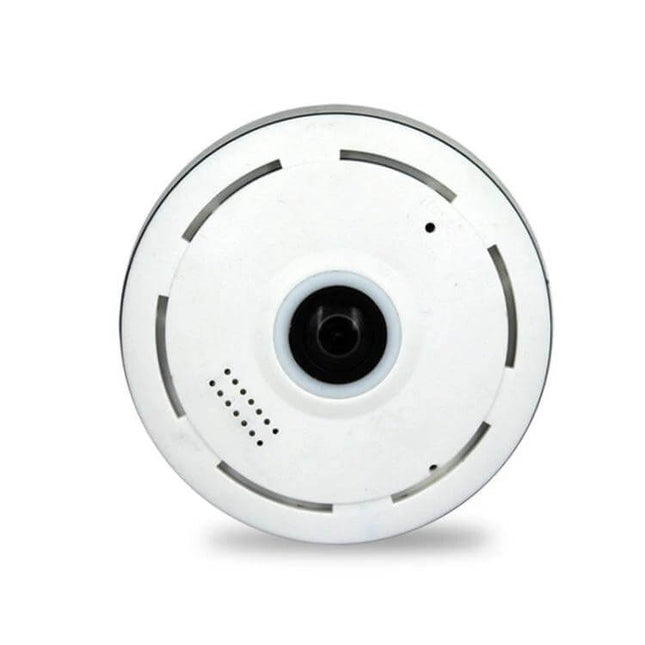 V380pro White 360-Degree Panoramic Camera for Home Monitoring — white compact 360° fisheye security camera front view