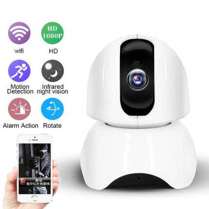 163Eye Rotatable HD Camera for Home Security Monitoring - white rotatable WiFi HD 1080P home security camera with motion detection and night vision