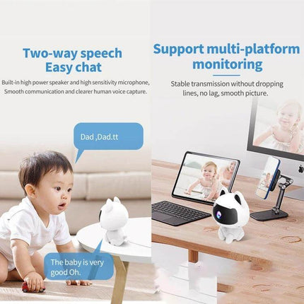 K9 Cute Pets Smart Home Camera with Motion Detection compact pet-monitoring camera with two-way audio and multi-platform viewing