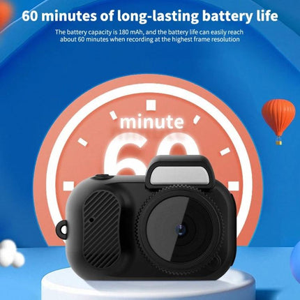 Y3000 Compact Mini Action Camera for Travel and Sports shown with 60 minutes battery life graphic