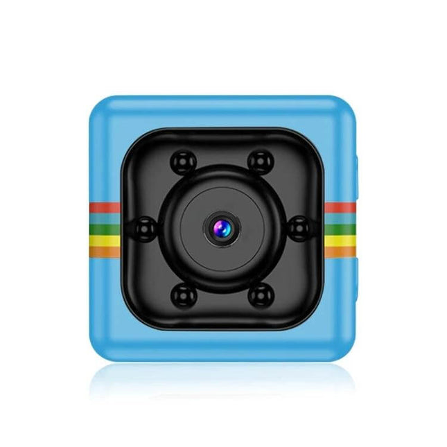 SQ11 Mini Portable Sport Camera with Night Vision Holder compact blue mini camera with lens and magnetic mount for sports and night recording