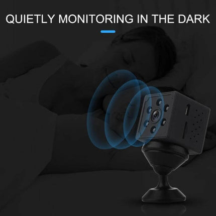 Smart Home WiFi Security Camera with Motion Detection and Night Vision monitoring a sleeping room with night vision and motion alerts