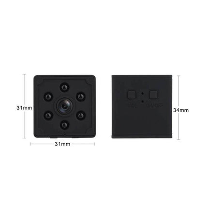 Smart Home WiFi Security Camera with Motion Detection and Night Vision, compact square 31x34mm camera with IR LEDs and 1080P HD lens for home monitoring