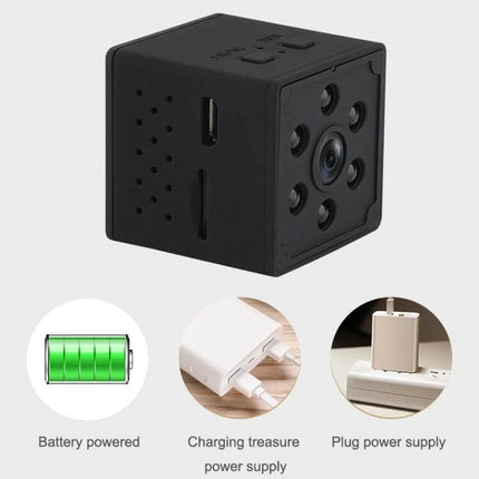 Smart Home WiFi Security Camera with Motion Detection and Night Vision compact 1080P HD cube camera for home monitoring, night vision and motion alerts