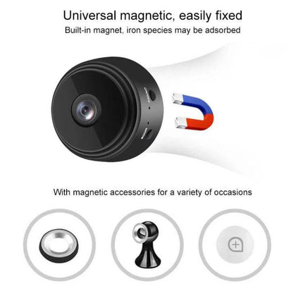 Mini 1080P WiFi IP Camera for Remote Home Monitoring compact magnetic camera with accessories for pet and entry monitoring