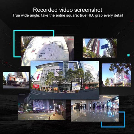 Mini 1080P WiFi IP Camera for Remote Home Monitoring showing multiple recorded wide-angle 1080P screenshots of streets and indoor scenes