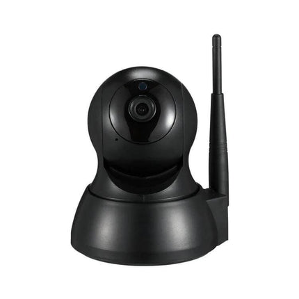 WiFi Wireless Infrared Dome IP Camera for Home Security - black indoor dome camera with antenna for living room monitoring