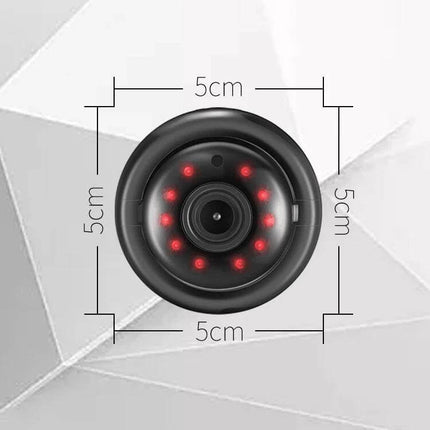 Wireless Home Security Camera for Remote Mobile Monitoring compact 5cm round indoor camera with infrared LEDs and smartphone alerts