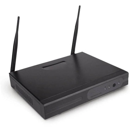 Wireless 8-Channel Security Camera Kit for Home Monitoring NVR unit with dual antennas for wireless IP camera connections