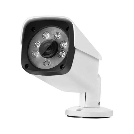 Weatherproof Security Bullet Camera with Night Vision for Indoor Outdoor Use - white bullet CCTV camera with IR LEDs for night surveillance