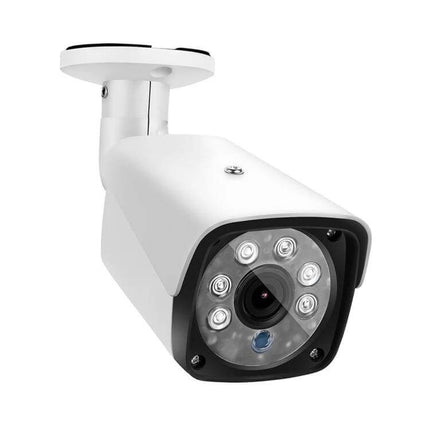 Weatherproof Security Bullet Camera with Night Vision for Indoor Outdoor Use mounted white bullet camera with IR LEDs and night vision lens
