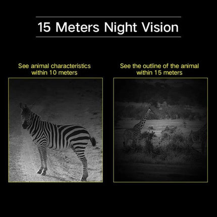 VESAFE Solar IP Camera for Outdoor Security and Night Surveillance - night vision shows zebra details at 10m and outline at 15m
