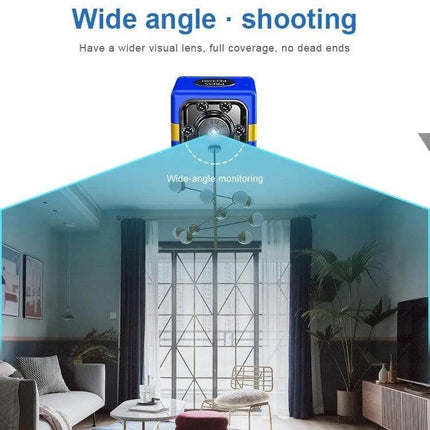 Versatile Outdoor Camera for Aerial Sports and Adventure Capture wide-angle monitoring in living room showing full coverage and motion detection