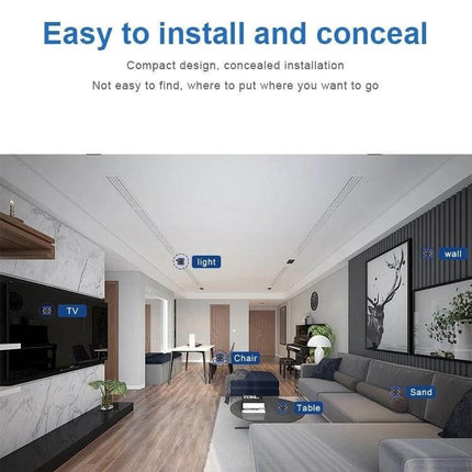 Versatile Outdoor Camera for Aerial Sports and Adventure Capture installed discreetly in living room to monitor activity and low-light motion