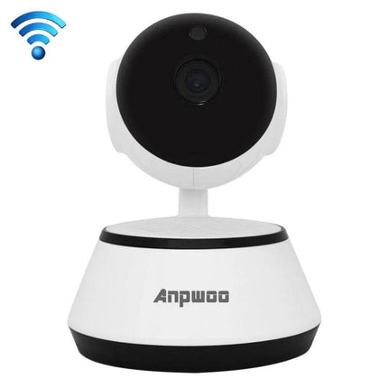Anpwoo WiFi IP Camera for Home Monitoring with Night Vision - white indoor security camera showing lens and WiFi icon