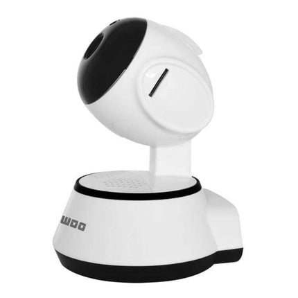Anpwoo WiFi IP Camera for Home Monitoring with Night Vision white dome camera on stand showing lens and base