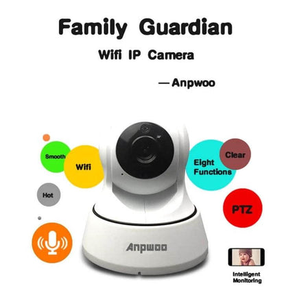 Anpwoo WiFi Camera for Home Security and Night Monitoring - 720P WiFi IP PTZ home security camera with night monitoring and two-way audio