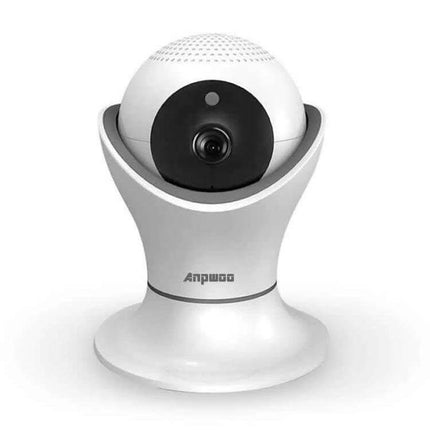 Anpwoo Hercules WiFi Security Camera for Home Monitoring with Night Vision compact PTZ indoor camera showing lens and base for pet and baby monitoring