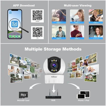 SriHome Wireless Home Security Camera System for Monitoring