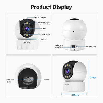 SriHome Wireless Home Security Camera System for Monitoring