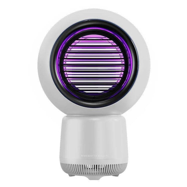 Star People Mosquito Killer Lamp USB C Rechargeable front view with purple 365nm light and dual-action suction, compact USB-C rechargeable mosquito trap