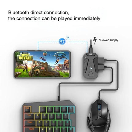 Essential GAMWING Accessory for Daily Mobile Gaming Use - compact Bluetooth adapter connects Android phone to keyboard and mouse for commute play