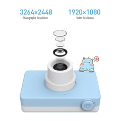 Miniature 8MP Digital Sport Camera for Kids with 2.0" Screen, Filters & Bear-Shaped Case - Includes 32GB Memory