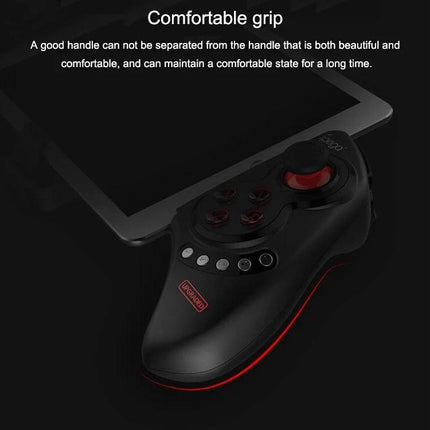Ipega Telescopic Controller for Everyday Android Tablet Gaming - black ergonomic controller clipped to tablet showing comfortable grip