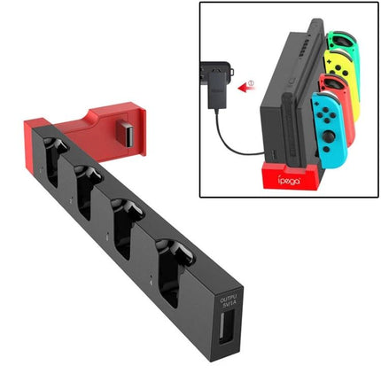 iPega Stand for Charging Nintendo Switch Joy-Con at Home - black 4-slot charger dock for Joy-Con controllers